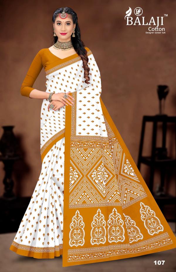 Balaji White Butti – Cotton Saree